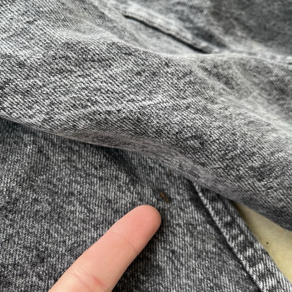 Lee 220 Black Yarn-Dyed Denim Trucker Jacket 90s Vintage XL 48 Cropped Boxy Fit - Picture 9 of 9